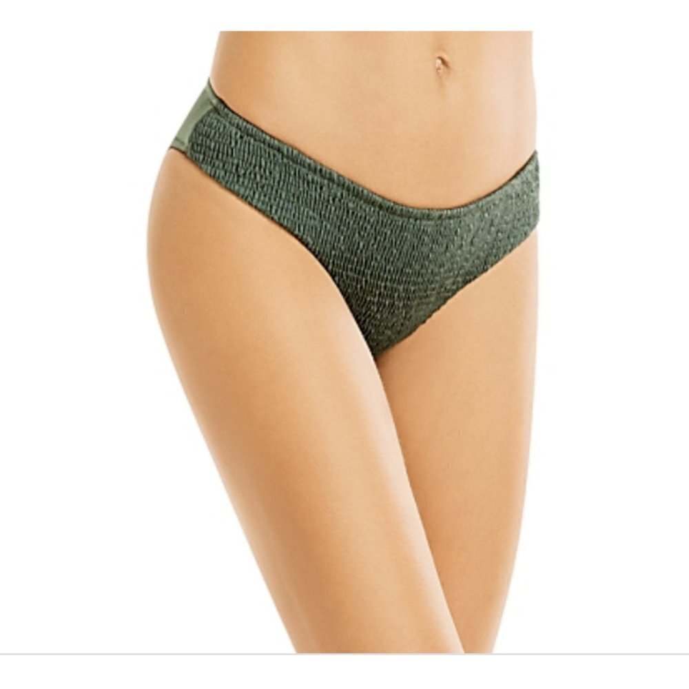 Peixoto Women's Smocked Front Bikini Swim Bottom Green Size XS